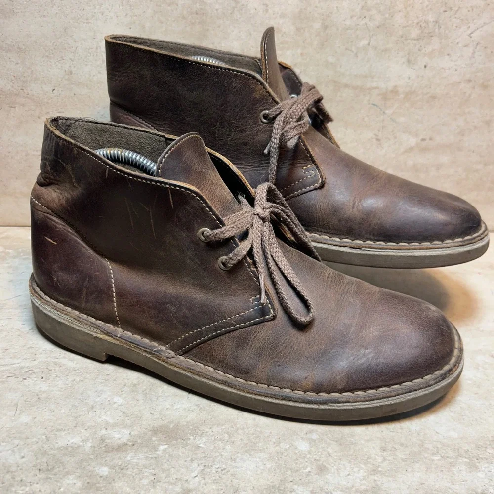 Clarks Bushacre 2 Mens 7 Beeswax Brown Leather Chukka Desert Boots 26106562